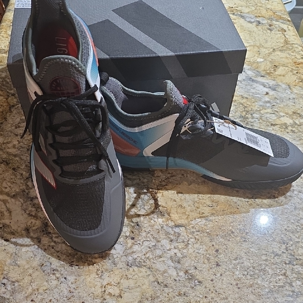 Adidas Women's Gray and Blue Tennis Shoes